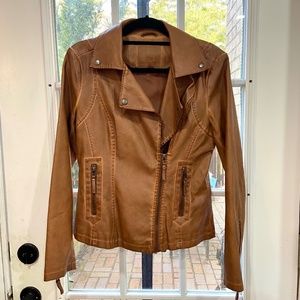 Max Studio Brown Faux Leather Jacket